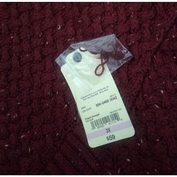 St. John's Bay Turtleneck Cowl Neck Batwing Plus Sized Sweater Red 3X - Picture 6 of 9